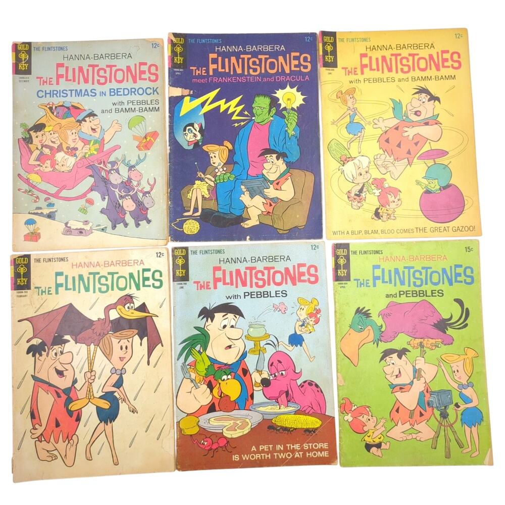 The Flintstones Comic Book Lot 6 Gold Key Hanna-Barbera 31 33 34 38 40 45 Gazoo